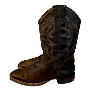 Cody James Boys Nash Distressed Leather Western Boots Square Toe 7.0-D READ